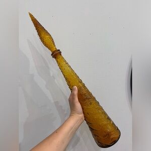 Vintage Italian large Amber Glass decanter